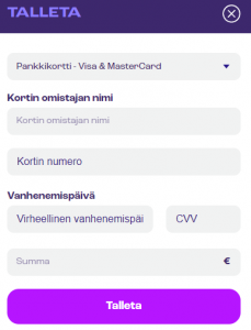 mastercard talletus
