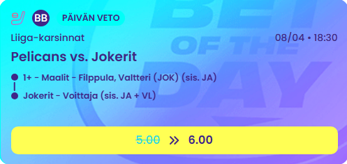 PELICANS JOKERIT PÄIVÄN VETO