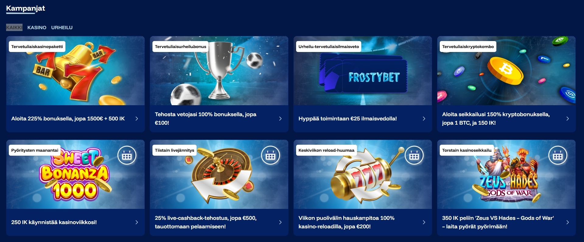 frostybet casino bonus
