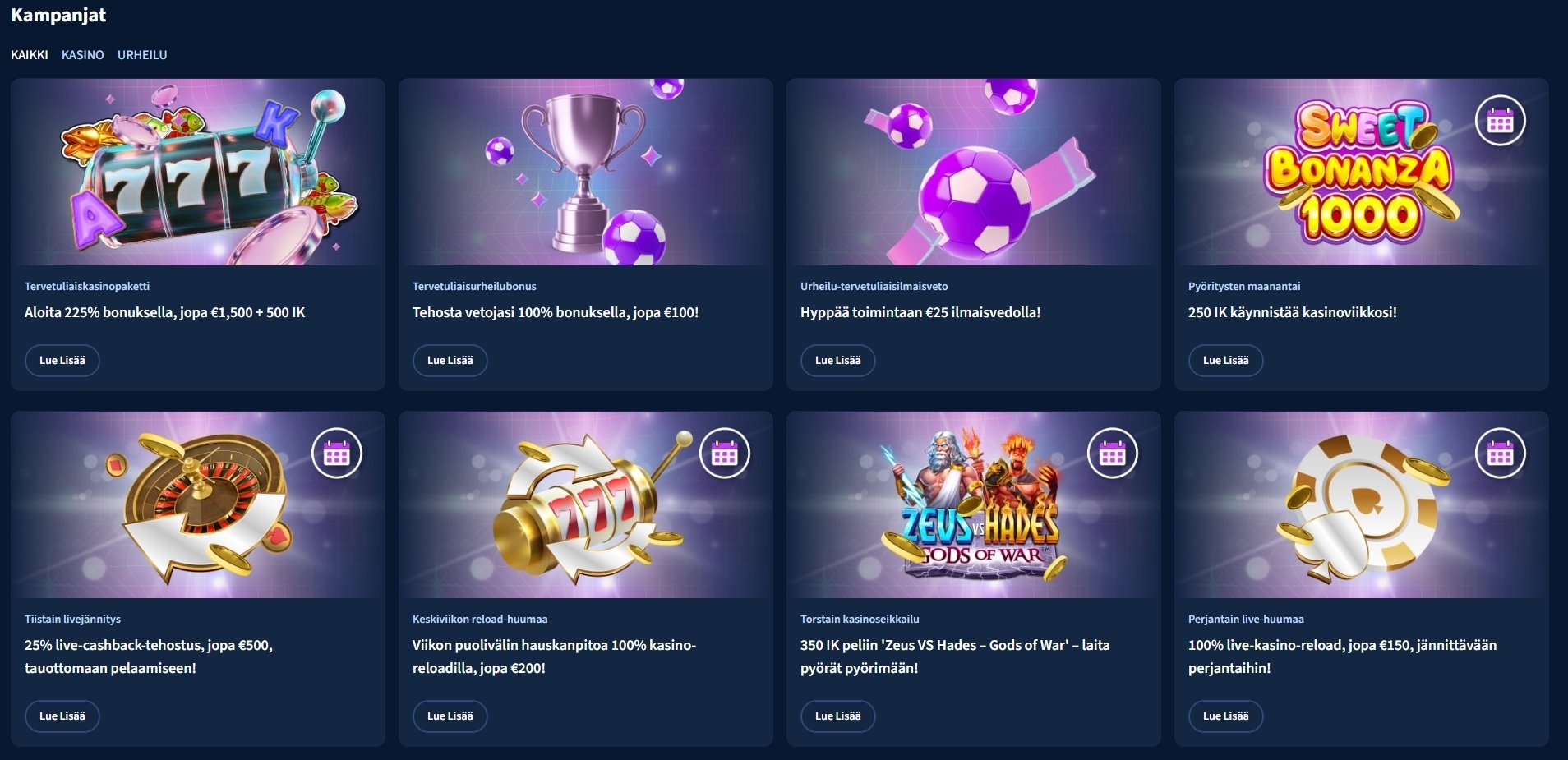 lunar spins casino bonukset