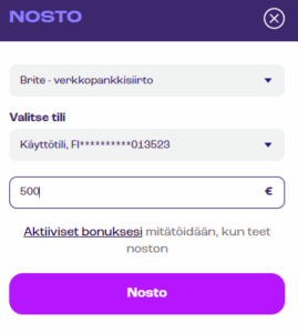 netticasinon kotiutus