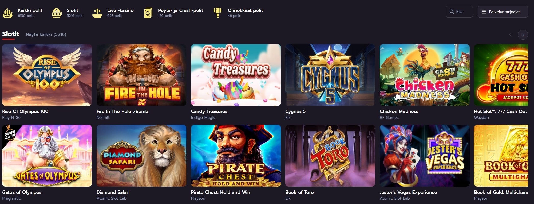 parhaiden nettikasinoiden pelejä