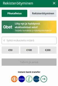 qbet talletus