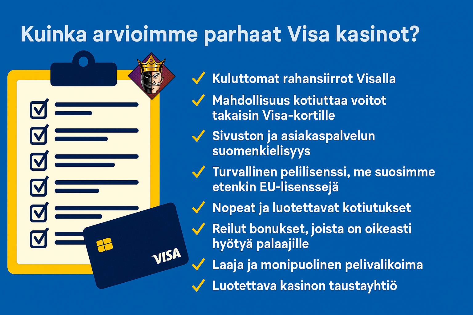 Kuinka arvioimme parhaat Visa kasinot