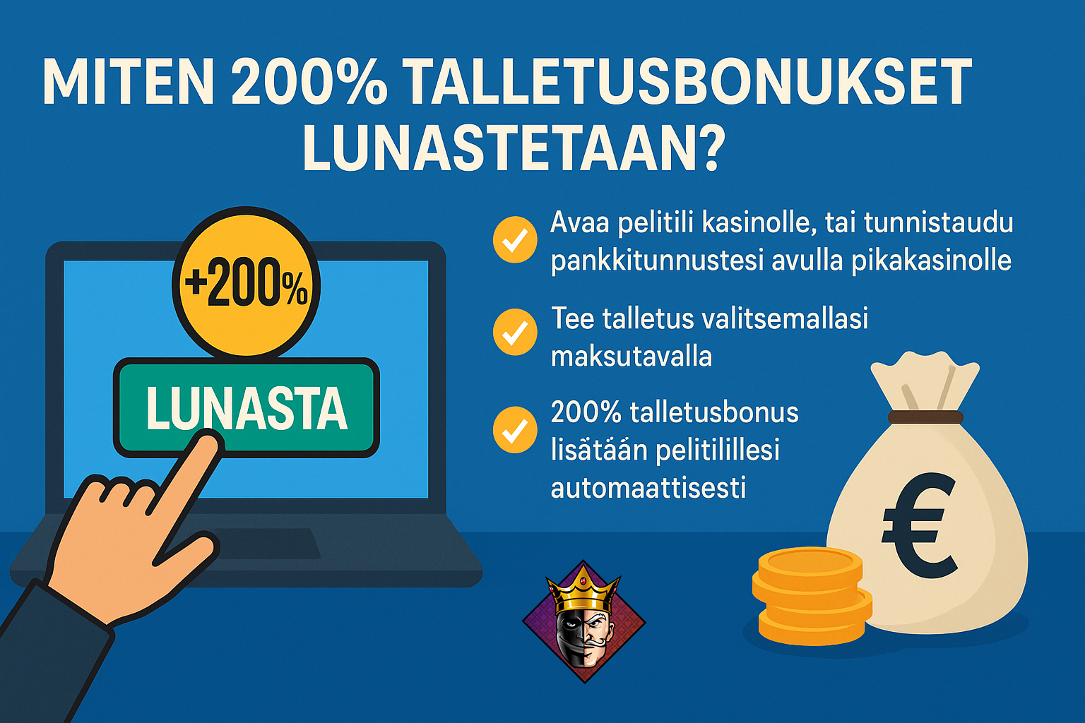 Miten 200% talletusbonukset lunastetaan