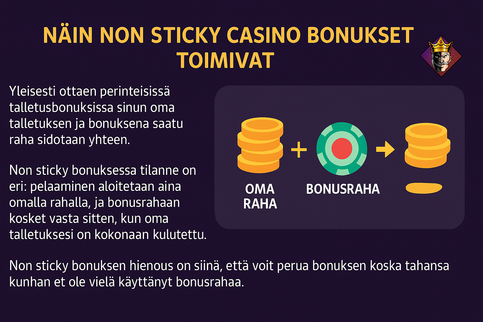 Näin non sticky casino bonukset toimivat