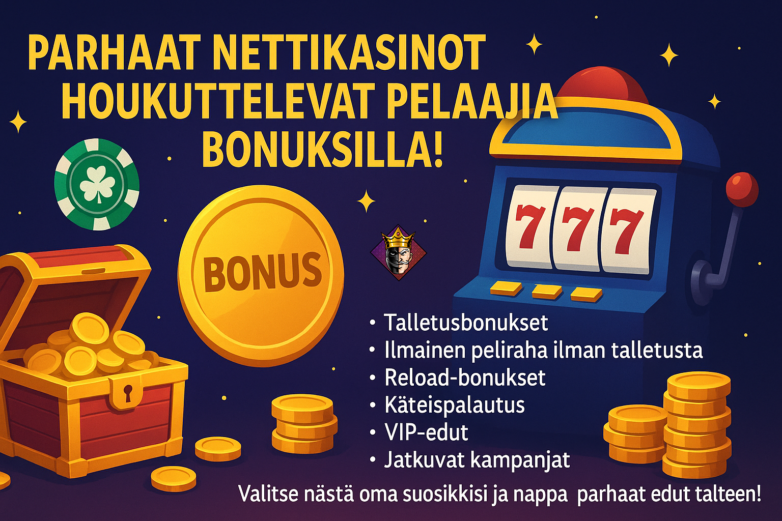Parhaat nettikasinot houkuttelevat pelaajia bonuksilla