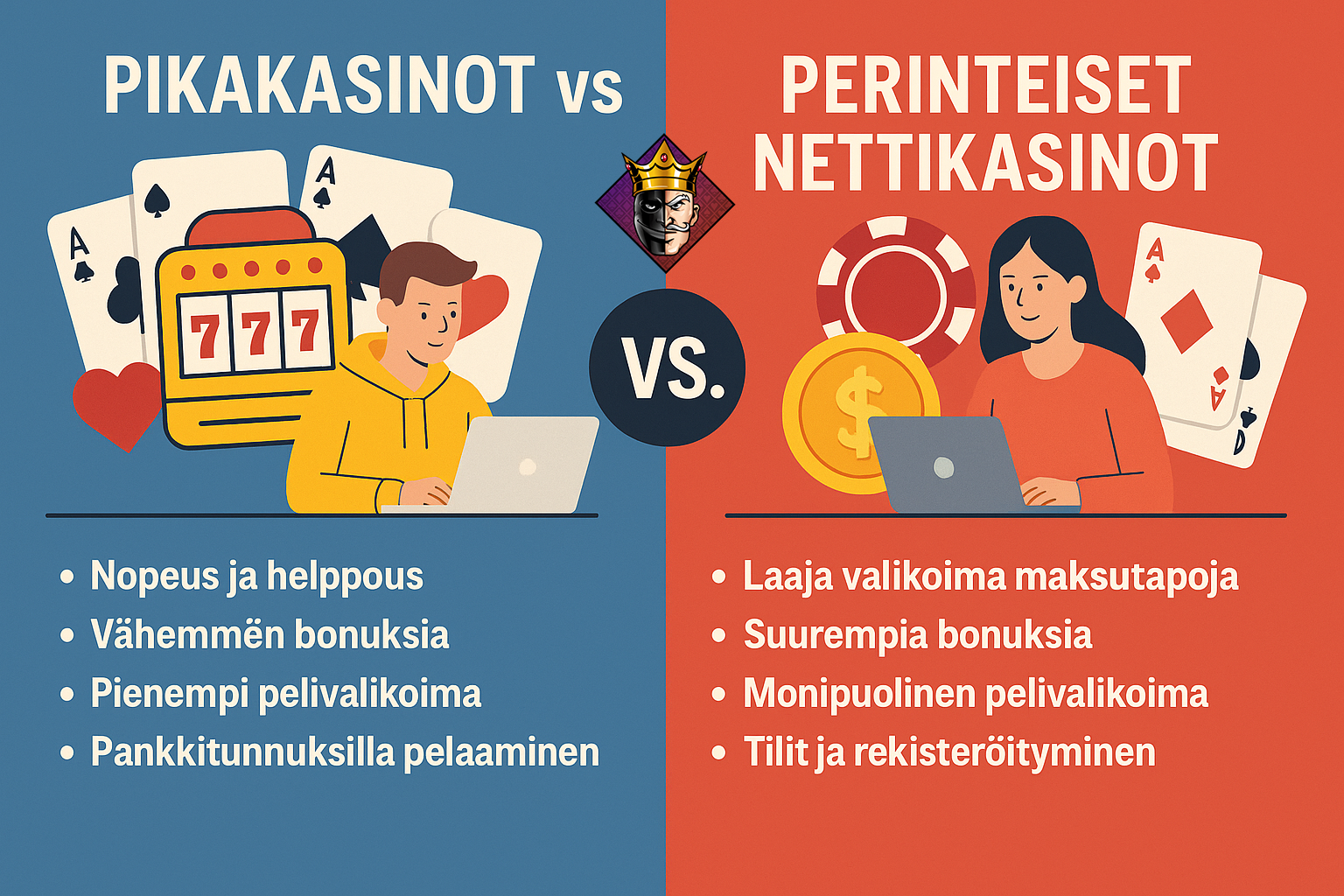 Pikakasinot vs perinteiset nettikasinot