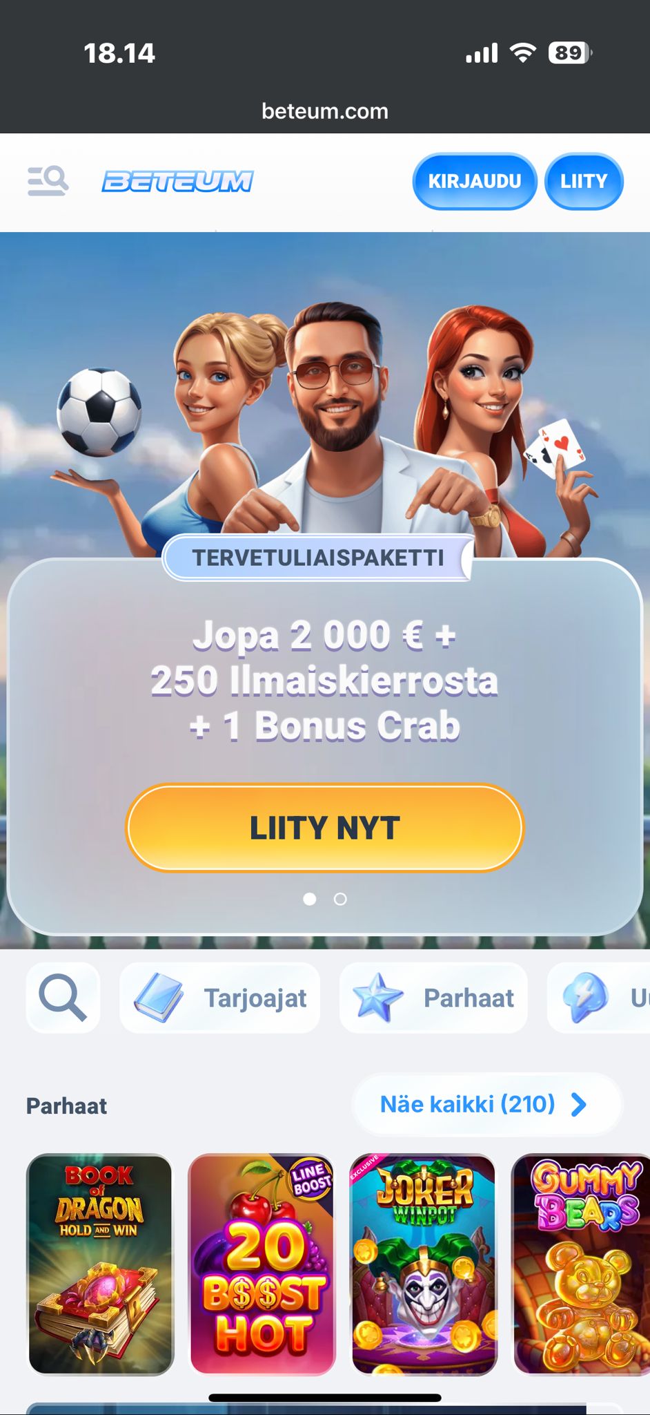 Beteum Casino mobiiliversio älypuhelimella