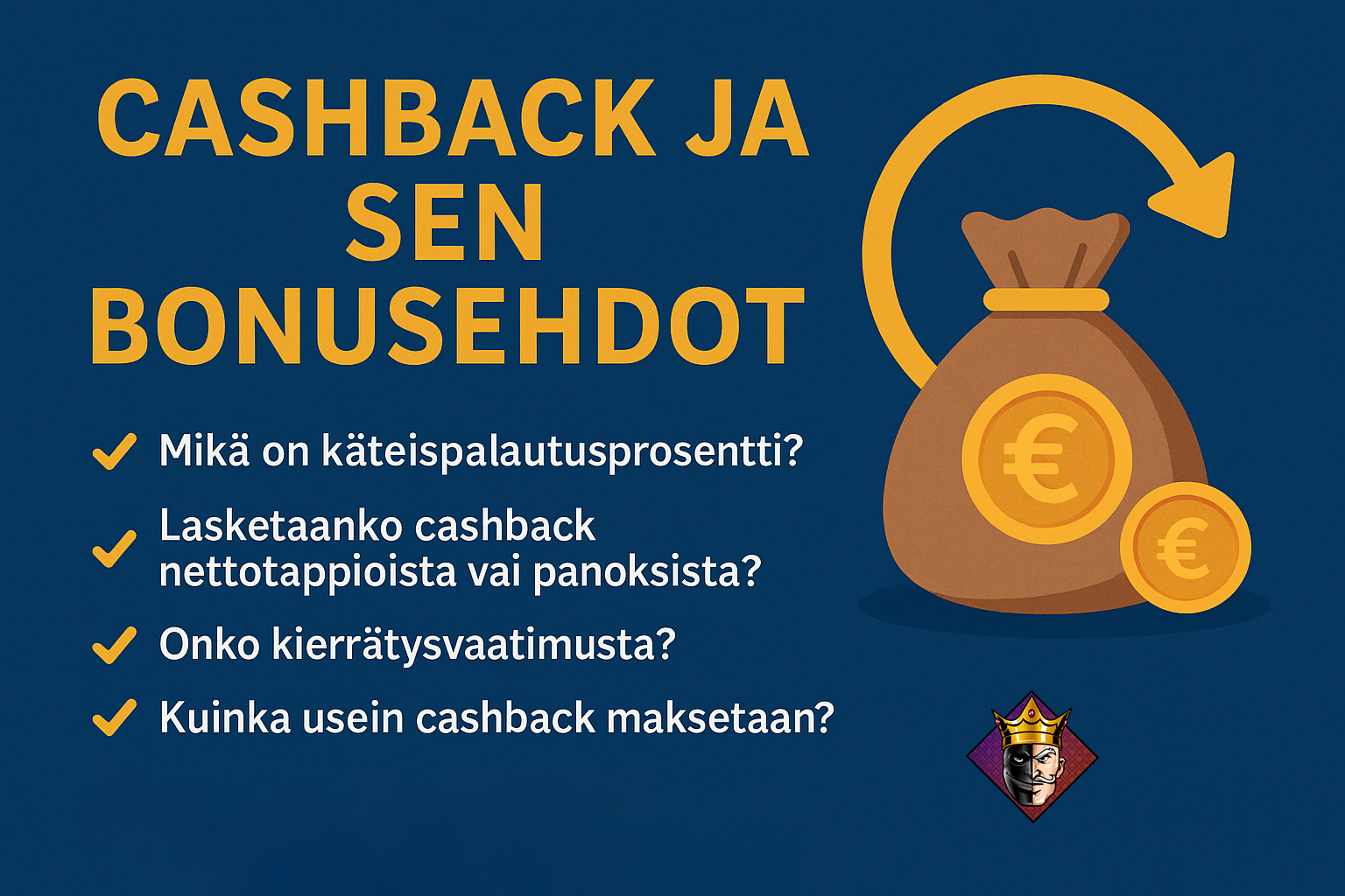 cashback bonuksen säännöt ja ehdot