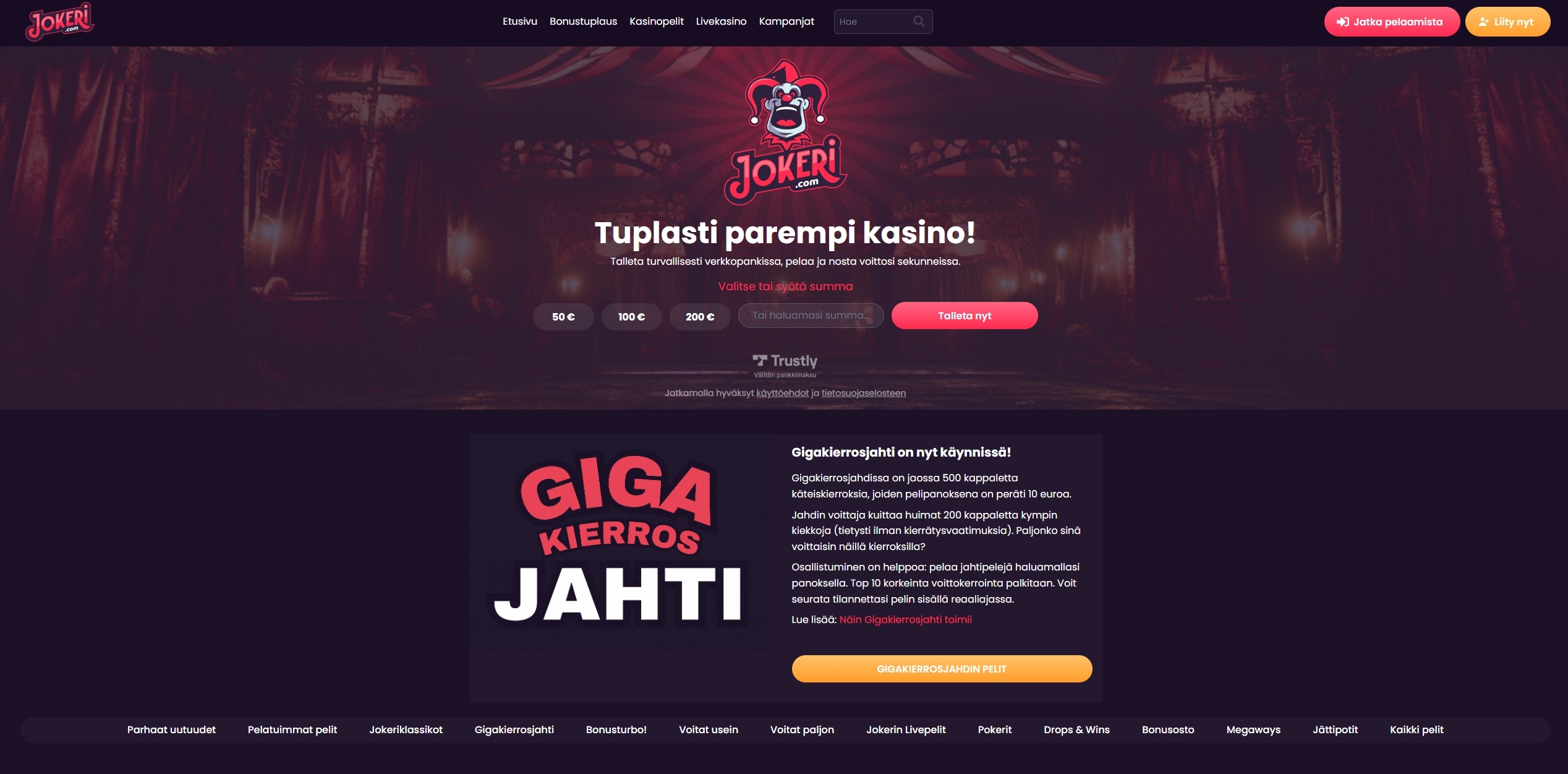 Jokeri Casino – suomalainen nettikasino viihdyttävällä teemalla