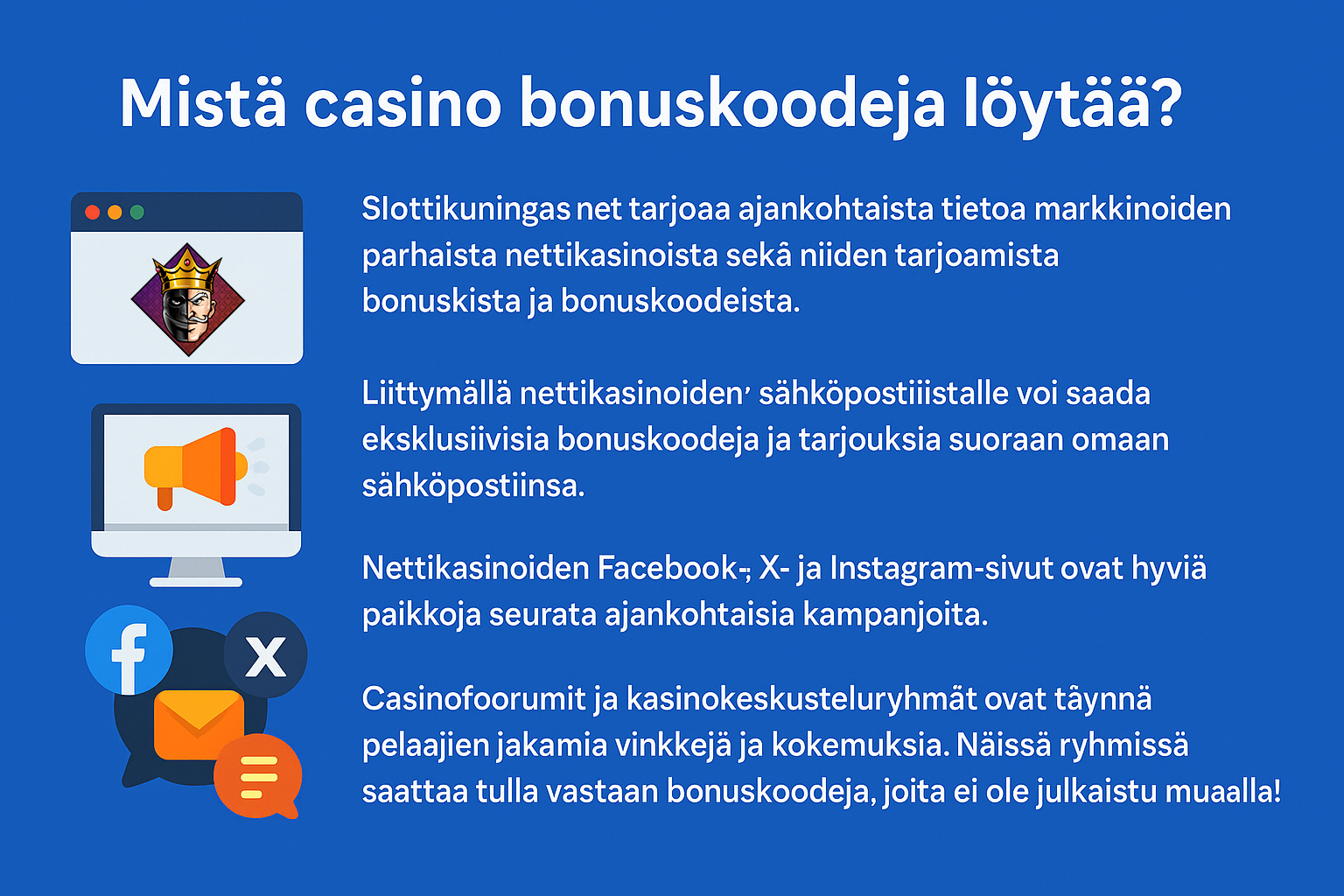 mistä casino bonuskoodeja löytää