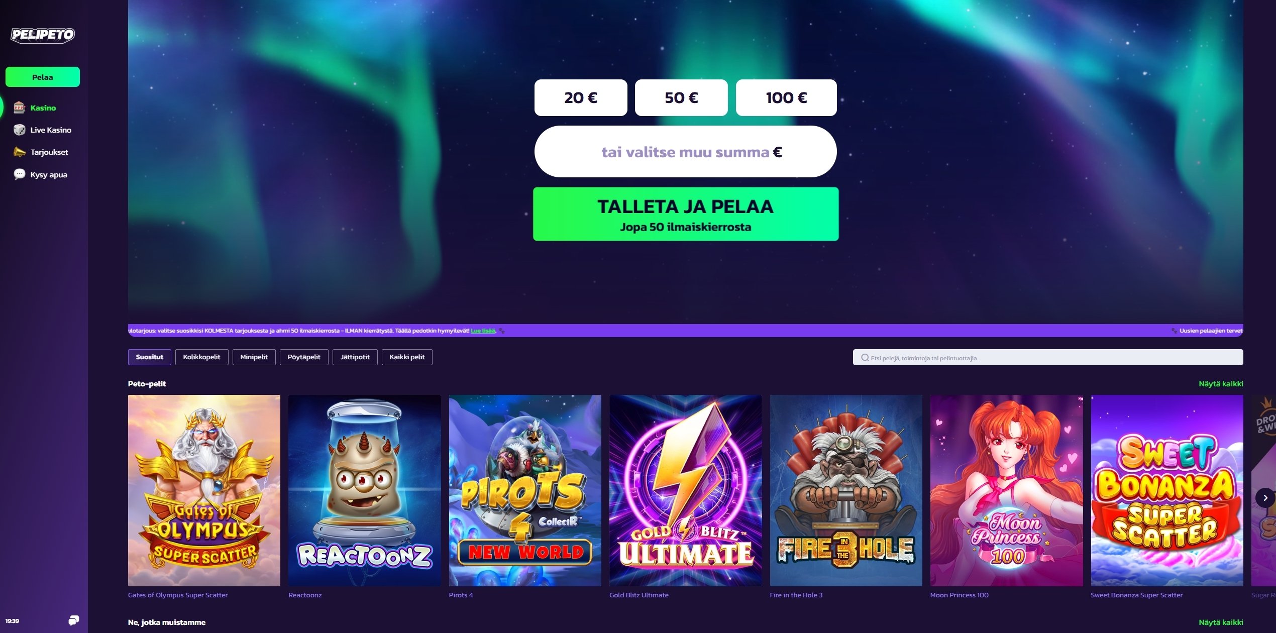 Pelipeto Kasino esittelykuva