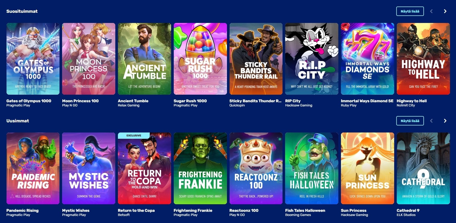 suosituimmat ja uusimmat kolikkopelit karhubet