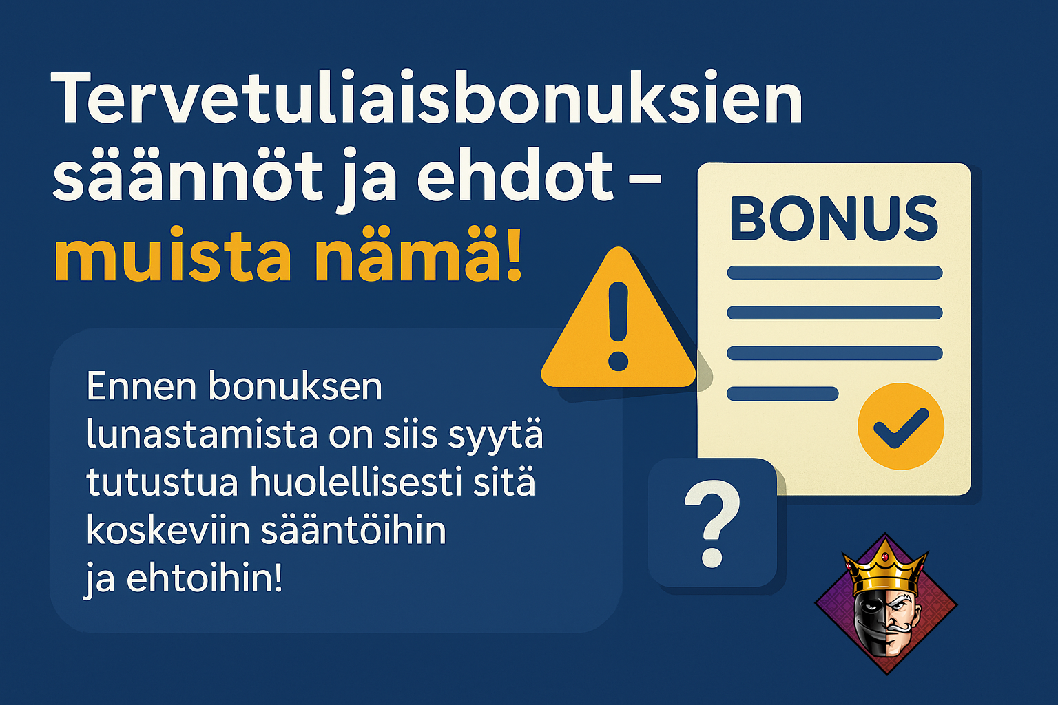 tervetuliaisbonuksien säännöt ja ehdot
