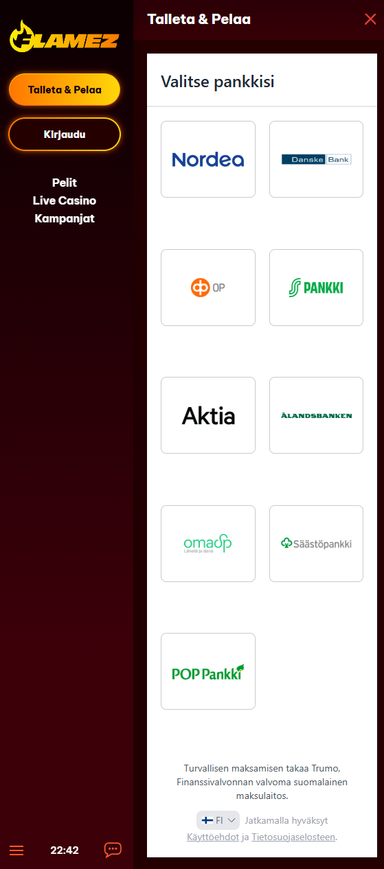 trumo talletusikkuna flamez casinolla
