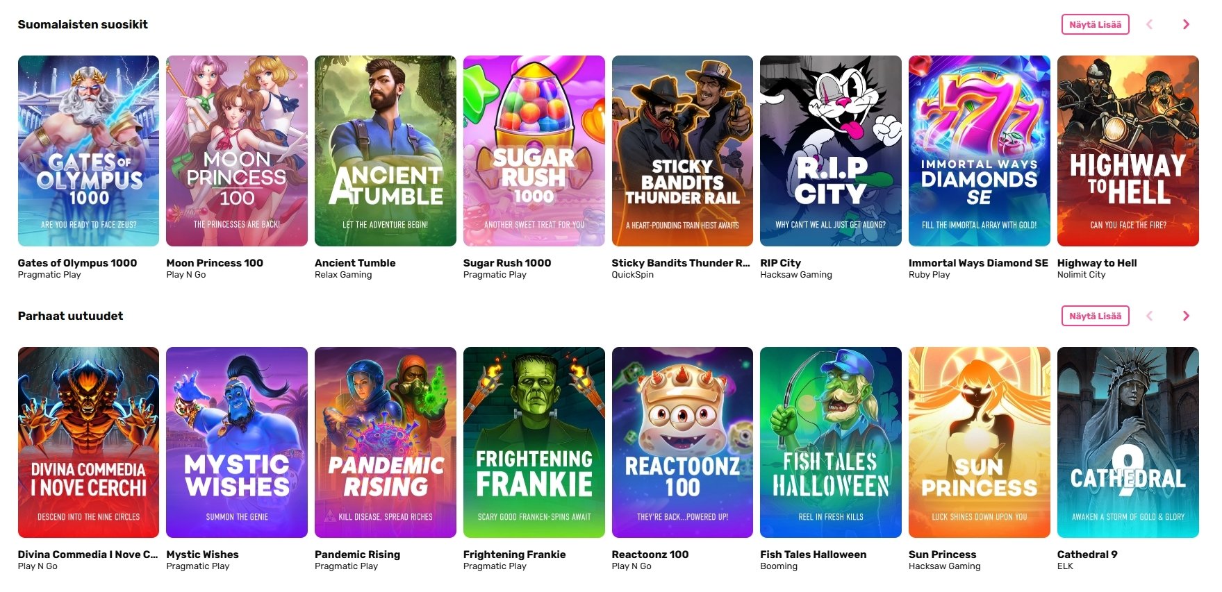 vauhdikas kasinon pelivalikoima