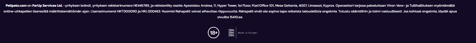 pelipeto lisenssi