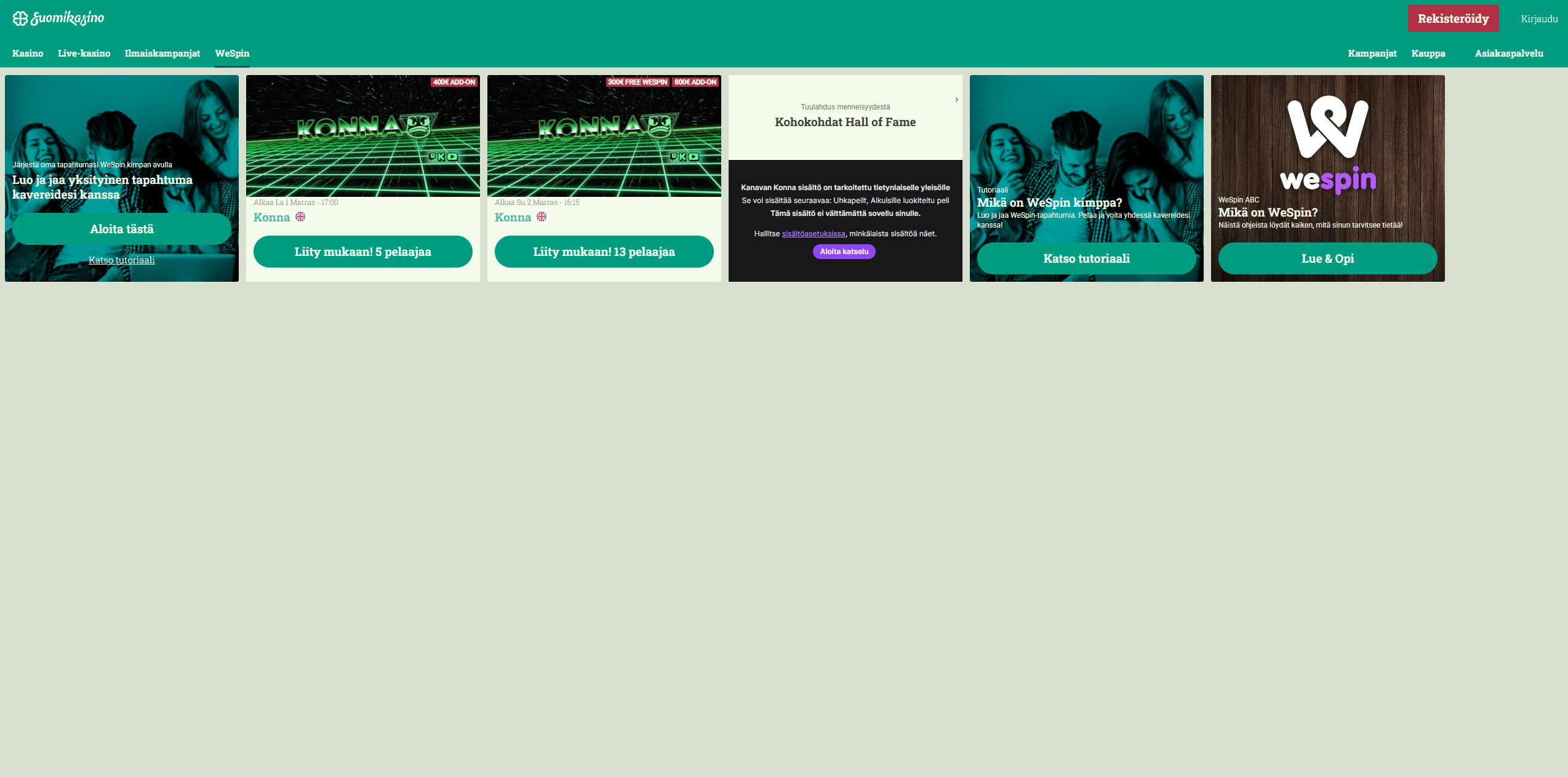 Suomikasino WeSpin
